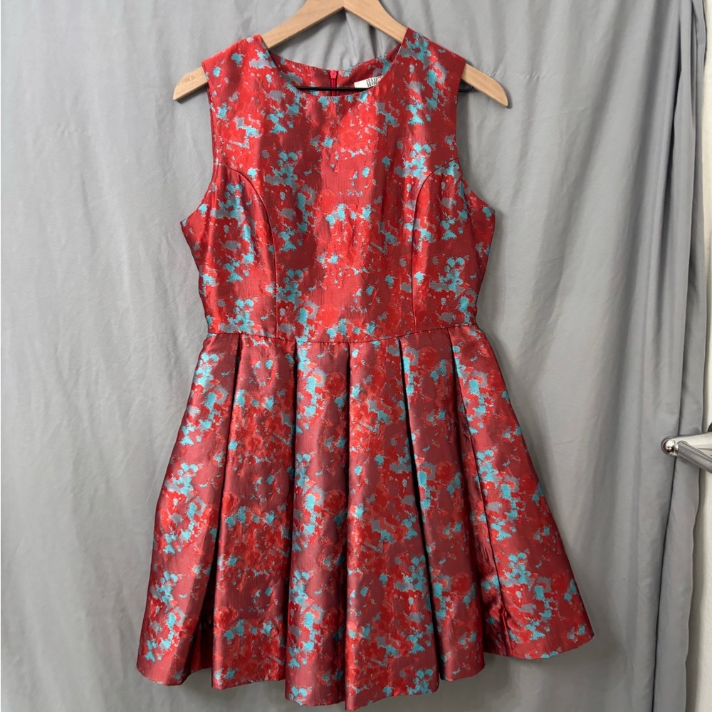 BB Dakota Red and Blue Patterned Dress